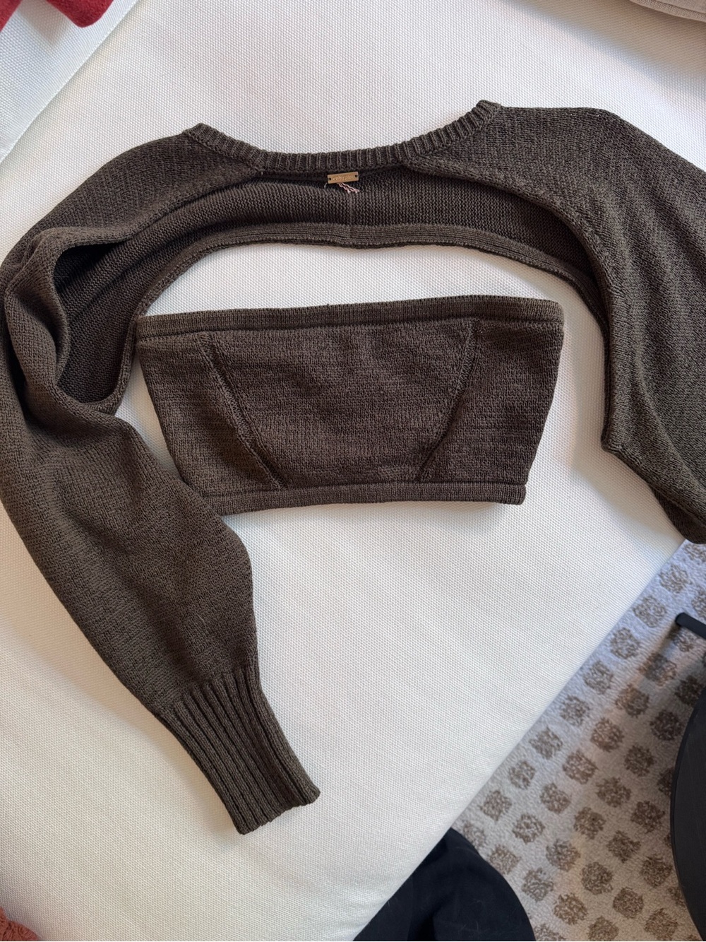 cult gaia Dark Brown Knit Bolero and Bandeau Set